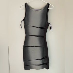 Herve Leger XS Ombré Cocktail Dress with Beading Detailing